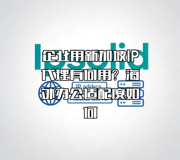 企业用新加坡IP代理有何用？海外办公适配度如何