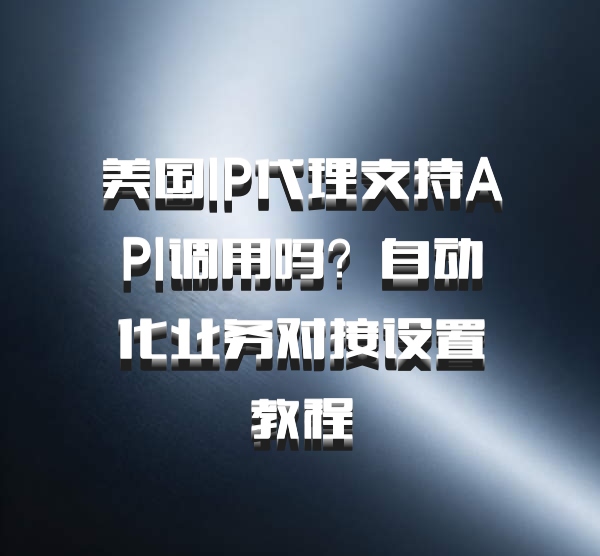 美国IP代理支持API调用吗？自动化业务对接设置教程
