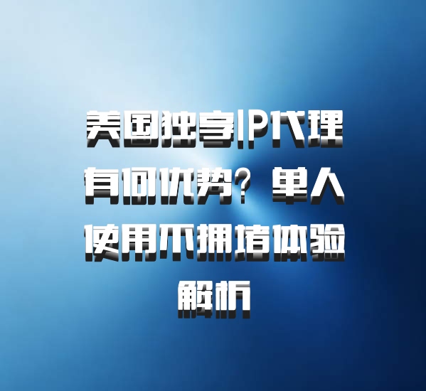 美国独享IP代理有何优势？单人使用不拥堵体验解析