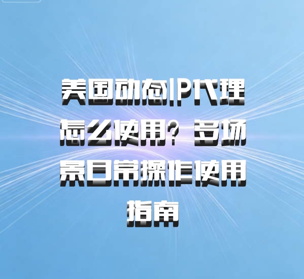 美国动态IP代理怎么使用？多场景日常操作使用指南