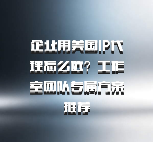 企业用美国IP代理怎么选？工作室团队专属方案推荐
