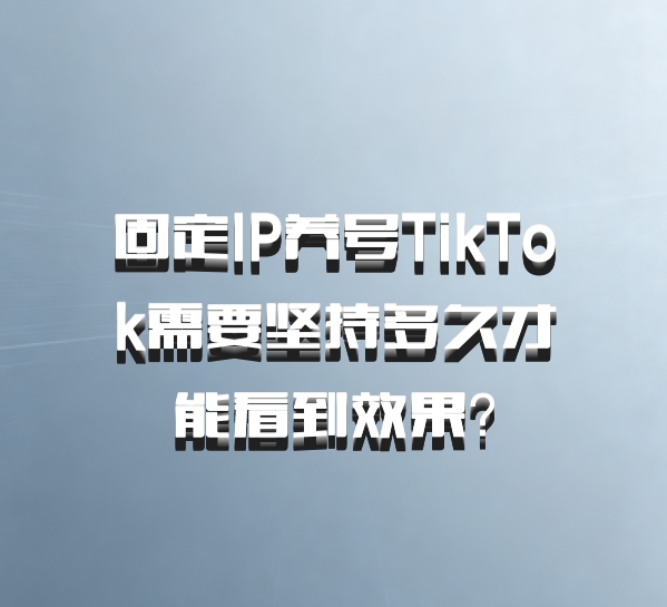 固定IP养号TikTok需要坚持多久才能看到效果？